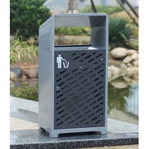 야외 쓰레기통 공원 카페 휴지통 실외 철제 카페 분리수거 상업용, 단일