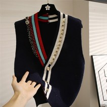 MR.TUNKLE럭셔리 여성 골프웨어 골프 니트 조끼, 블랙