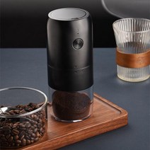 커피전동그라인더 원두 핸드그라인더 전동 핸드 휴대용 충전 전기 스테, 없음, black