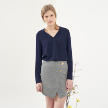 [벰버] BUTTON POINT CHECK WRAP MINI SKIRT (1678868)