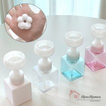 하우홈즈 플라워 디스펜서 꽃거품 리필공병 꽃모양 핸드워시 버블 거품 손세정제 리필통, 투명에메랄드