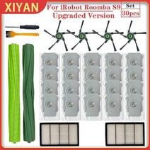 Irobot roomba s9 s9 + plus 액세서리 irobot roomba s9 s9 + plus 헤파 먼지봉투 더스트백 브러쉬 필터 부품 호환가능, 30개
