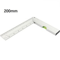 측정 게이지 스퀘어 각도 목수 파인더 눈금자 두꺼운 알루미늄 목공 스트레이트 눈금자, 200mm