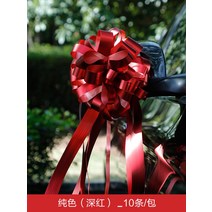 웨딩카 꾸미기 꽃장식세트 결혼식 웨딩홀 웨딩카 리본 자동차리본 웨딩카 장식 세트 꽃장식 웨딩카꾸미기 웨딩카 파티, 버건디 10줄가 왕송이의 업그레이드 버전