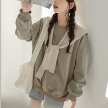 오버클래쓰 여성 라운드넥 루즈핏 맨투맨 빅사이즈 단색 티셔츠