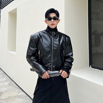빈티지 인조가죽 남성 봄가을 라이더 자켓 입기편한 크롭재킷 기본템 데일리 아우터