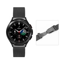 가전제품 액세서리 삼성 갤럭시 시계 4 Milanese 스트랩 클래식 42mm 46mm 메탈 버터 플라이 버클 팔찌 스, Black_Watch 4 Classic 46mm