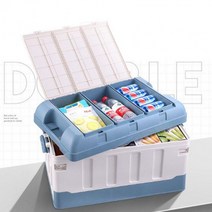 다세코 접이식 폴딩박스 뚜껑형 트렁크정리함 캠핑용 수납박스 공간정리 리빙박스, 75L-레드_선택안함