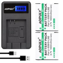 AOPULY 2pcs Li-50B 배터리 + Olympus Mju 020 SP-800UZ 스타일러스 u 리코 CX3 CX4, Charger n 2Battery