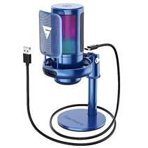 Soontrans PC 맥 녹음 스트리밍 팟캐스트 스튜디오 컴퓨터 RGB 콘덴서 마이크 음소거 터치 포함 헤드폰 잭 팝 필터용 게이밍 USB 마이크