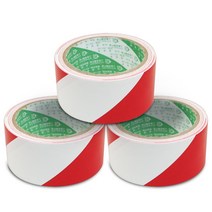 경고테이프 안전 가드 빨강 흰색 사선 48mm x 18m, 3개, 3개