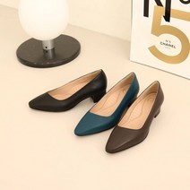 지쎄수제화 양가죽 사선언밸런스 펌프스 4cm 낮은굽구두 -255빅사이즈