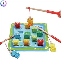 8124189 원목 개구리 낚시게임 b28, 단품