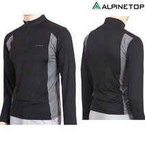 [알파인탑] 남성 긴팔 반집업 등산티셔츠 이월상품 작업복티셔츠 고신축성 흡습속건