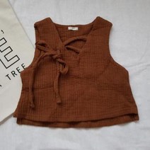 메론스위치 누빔 조끼 S M 브라운