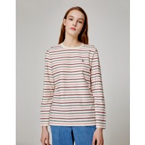 22SS 아이보리 스트라이프 면 긴팔티셔츠 HSTS2BC14IV
