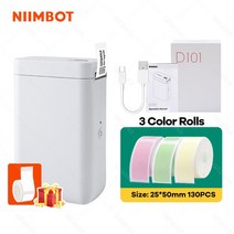 바코드생성기 라벨 스캐너 프린터 Niimbot D101 플러스 24mm 열 라벨 스티커 프린터 Inkless 휴대용 포켓, 03 D101 add 3 Color