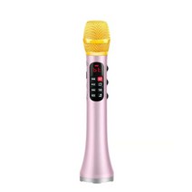 공연용 무선 마이크 노래방 핀 블루투스 유튜브 핸드 휴대용 eonko l-1038 25w 지능형 스피커 tf tws 레코더 이어폰 dsp 5000mah 배터리, 로즈 골드 L-1038