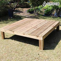 착한테이블 튼튼한 방부목 야외 평상 중형 파라솔별매 원목평상, 04. 방부목 대형 1800x1780x400 도토리색