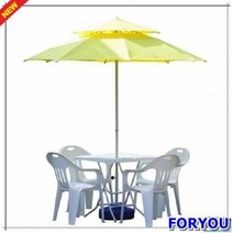 ForU756 튼튼한 야외용 4인용 파라솔세트 대 노랑 받침별매 파는곳 방수파라솔, 원형_흰색-회색