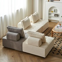 가우치 쿠션 원룸 자취방 라운지 1인카우치소파, 다른, 테크크로스오렌지 82 X 82 X 33