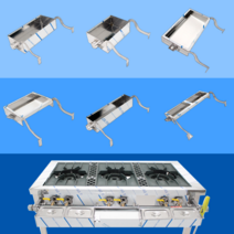밧드 걸이 간택기거치대 업소용렌지 소스 양념통 코끼리틀+소스통3개, B＋소스통3개