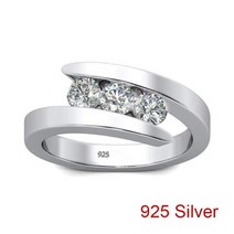 심플 반지 심플 szjinao 럭셔리 3 스톤 moissanite ring for