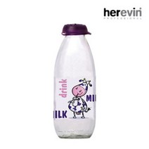헤르빈 카우 유리물병, 퍼플캡, 1L, 1L