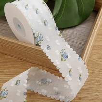 페브릭장식1미터 레이스 트림 더블 벨벳 쉬폰 테이프 Diy 꽃 장식 보우 헤어 재봉 액세서리 웨빙 패브릭, 01 1_01 1M