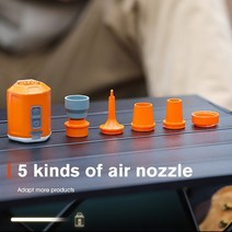 충전식 캠핑 에어펌프 GIGA-펌프 4.0 3 인 1 휴대용 미니 전기 팽창기 USB 충전 야외 에어 펌프 매트리스 보트 진공 랜턴, [01] orange