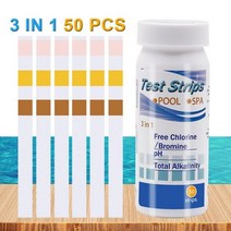 PH측정기 토양 산도 물 어항 수질 휴대용 디지털 산도 측정기 측정계 3 in 1 50pcs ph 테스트 스트립 염소 알칼리도 리트머스 테스터 종이 수족관 수영장 테스트 종이