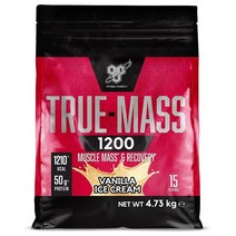 BSN 비에스엔 트루 매스 게이너 1200 바닐라 아이스크림 4.73kg 단백질 TRUE, 1개