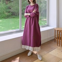 내추럴가든 브리즈 자수 뒷리본 원피스
