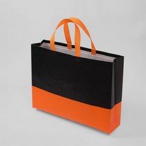 투톤 부직포 가방 4P세트 44X33CM 블랙오렌지 설날 쇼핑백 관공서 쇼핑백