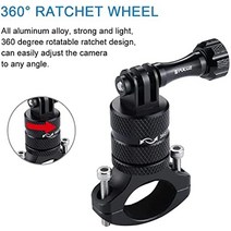 Gopro Hero 10 9 8 7 6 및 DJI OSMO와 호환되는 gopro 자전거 마운트 용 PULUZ 액션 캠 마운트 360도 회전식 자전거 액세서리 알루미늄 산악 자전거 튜브 클램프-36196, 세로