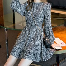 제이라모 레오파드 플라워 쉬폰 원피스