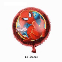 스파이더맨 테마 어린이 생일 용품 3D 그레이트 스파이더 호일 풍선 일회용 식기 냅킨 컵 파티 장식, [01] 기타 (ae˚) frequ, [12] Round Balloon - 1pcs
