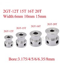 모터풀리 2gt 12 15 16 20 alumium 타이밍 보어 gt2 타이밍 벨트 폭 6mm 10mm 15mm 3d 프린터 cnc 부품 용 3 174566 358mm, 16 치아 보어 3.175