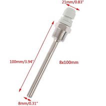 30-200mm 써모웰 304 스테인레스 스틸 1/2 BSP G 스레드 온도 센서 250 섭씨 최대 2Mpa 1 개, 03 100mm
