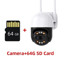 열화상 고성능 4K 8MP PTZ IP 카메라 듀얼 렌 와이파이 8X 줌 야외 보안 보호 2.8mm -12mm 자동 추적 P2P, 02 8MP Add 64G Card_01 EU 플러그