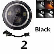 오토바이헤드라이트 7인치 LED 헤드 라이트 DRL Hi/Lo 빔 50W 40W 헤일로 링 앰버 엔젤 아이 Niva 오토바, 03 Headlight and wire