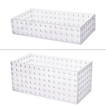 280x140 사각 반투명 플라스틱 바구니 트레이 수납 보관함 바스켓 책상 화장대 주방, 63mm