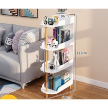 좁은 폭 스탠드 틈새 선반 책꽂이 자녀방 꾸미기, 4단 화이트(30cm)