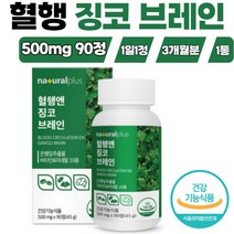 네츄럴플러스 혈행 앤 징코 브레인 90정 1통 은행잎추출물 나이아신 셀렌 판토텐산 플라보노이드 jinko