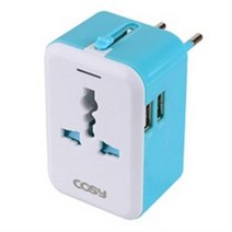 코시 팝블럭 USB 2포트 여행용 어댑터 TA3024U 블루, 4개
