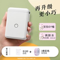 블루투스 라벨기 네임 이름 스티커 출력기 기계 미니 무선 프린터, D110화이트+1롤컬러태그