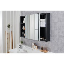 닥터바스 욕실 수납장 욕실장 슬라이드장 화장실 수건장, 8-4 댐핑 블랙 1100-800, 1개