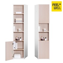 필웰 레트라책장겸수납장400 B-상하수납형, 색상:화이트|방향:우측