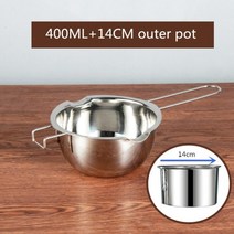 퐁듀 팟 그릇 초콜릿 중탕기 스테인레스 스틸 용해 냄비 치즈 버터 베이킹 도구 버터 물, 400ml 및 외부 냄비, 협력사