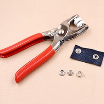 50회분 옷 가방 코트 단추 펀칭기 펀칭 세트 똑딱이 똑딱 펀치 똑단추 스냅기, 1set(펀칭기+단추50회분)